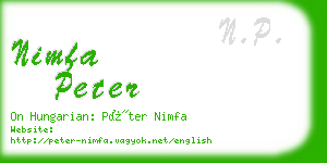 nimfa peter business card